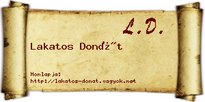 Lakatos Donát névjegykártya